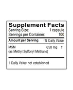 msm supplement facts